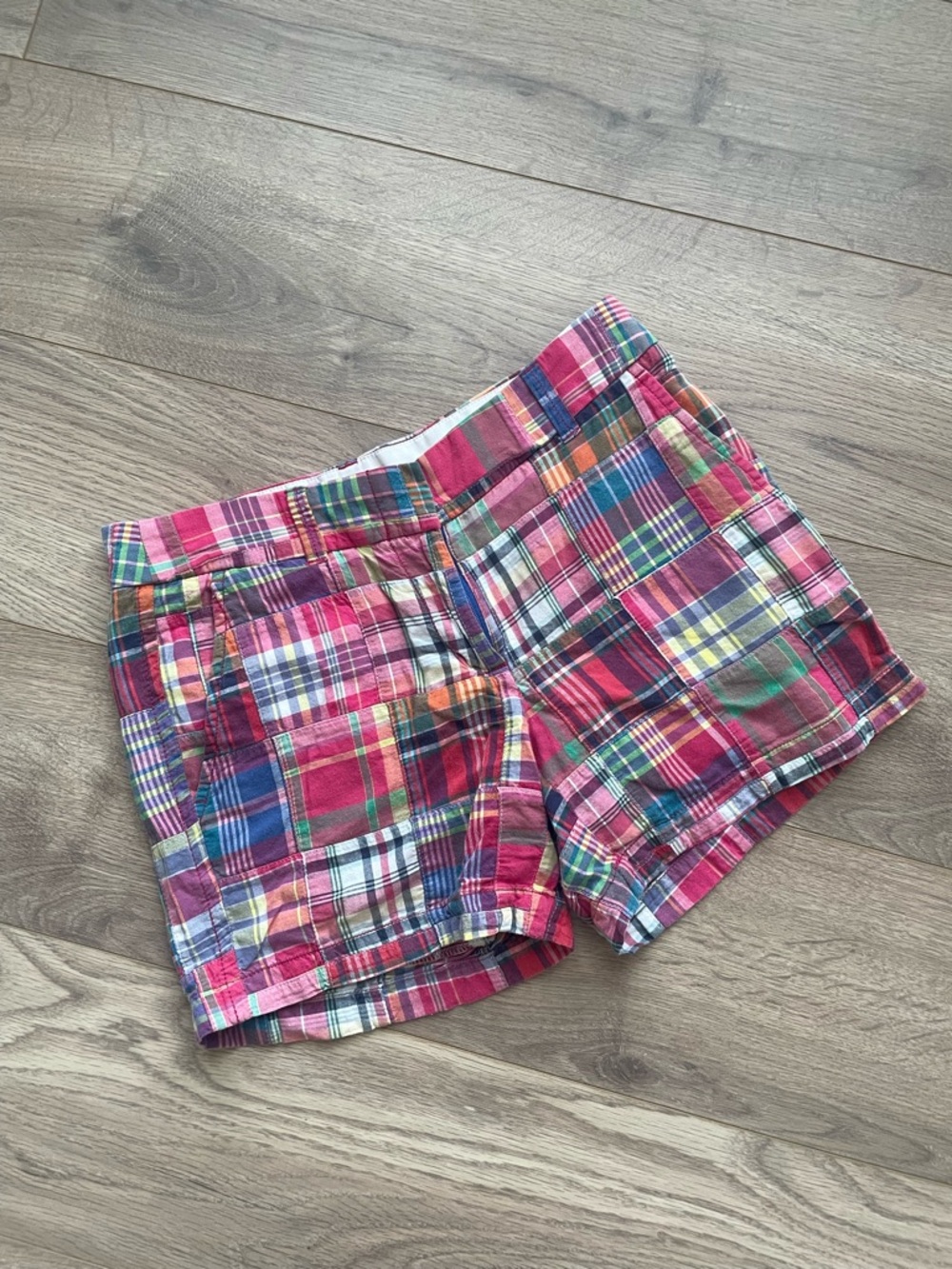 J. Crew Women's Multicolor Madras Patchwork Shorts